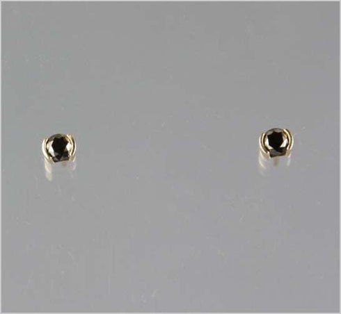 Midnight Whisper: 14K Genuine Black Diamond Stud Earrings Earrings